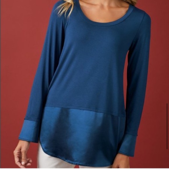 Soft Surroundings Black Tita jersey tunic top long sleeves Woman's size large - Picture 3 of 16